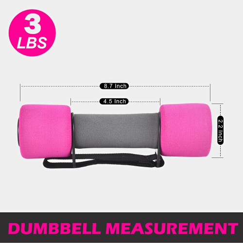 Eilison Hand Weight Set with Hand Strap for Women & Men – Walking, Jogging, Running, Aerobics – 3LB Set for Strength Building and Building Muscle
