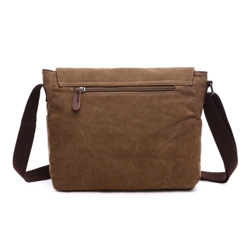 Splurg'd Laptop Messenger bag with front zipper. Waxed canvas water resistant Large capacity - Green