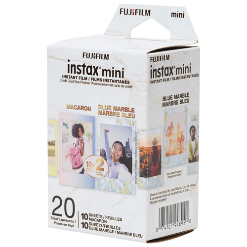 Fujifilm Instax Mini 2-Pack Instax Film - 20 Sheets - Blue Marble/Macaron