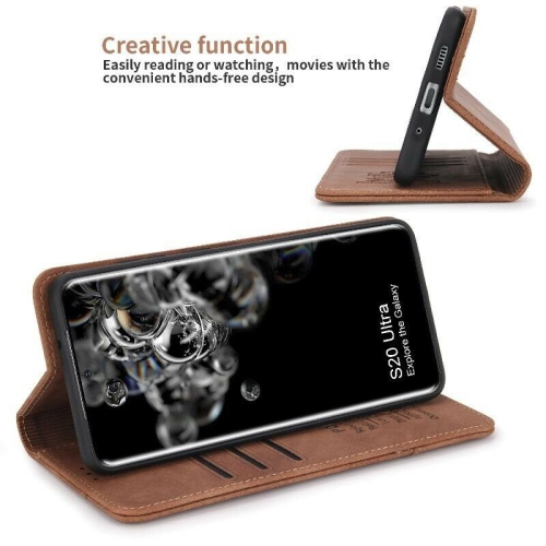 POLA Étui portefeuille en cuir synthétique souple avec support magnétique et emplacements pour cartes de crédit pour Samsung Galaxy S21 Ultra