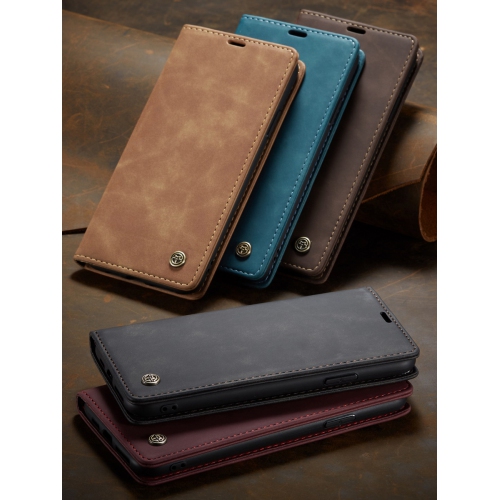 CaseMe Wallet Case Anti-Fall Retro Handmade Leather Magnetic Flip case Card Slot for Samsung S21