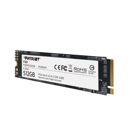 Patriot P300 512GB Internal SSD - NVMe PCIe Gen 3x4 - M.2 2280 - Solid State Drive - P300P512GM28