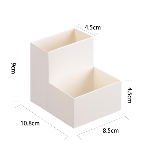 Desktop Caddy with 2 Compartments, Plastic, White