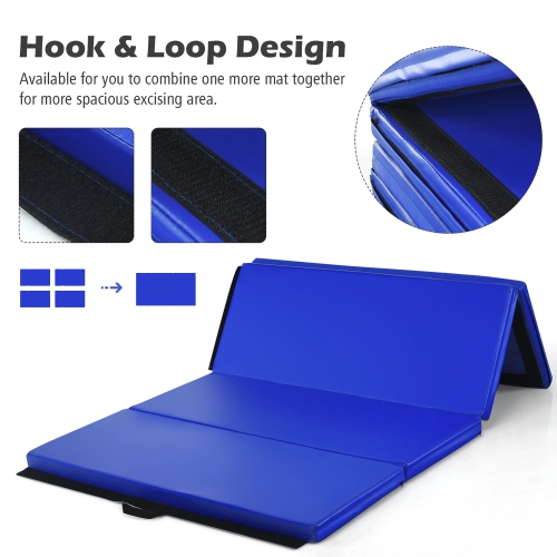 Goplus 4'x6'x2'' Gymnastics Mat PU Thick Folding Panel Gym Fitness