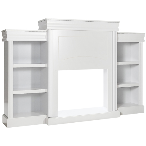 Costway 70'' Fireplace TV Stand Modern Media Entertainment Center Bookcase