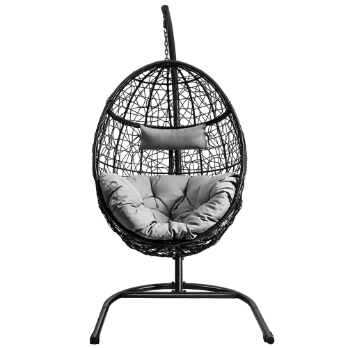 Costway Hammock Chair with Stand Hanging Cushioned Swing Egg Chair for Indoor