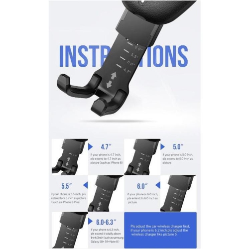 [2Pack]UGREEN Qi Car Fast Wireless Charger and holder for iPhone Xs XR X 8 10W