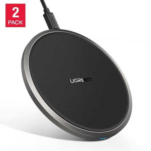 [2Pack] UGREEN Wireless Charger 10W QI Fast Charging Pad Mat with Anti-Slip Rubber