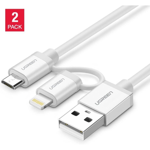 [2Pack]UGREEN Micro-USB to USB Cable with Lightning Adapter