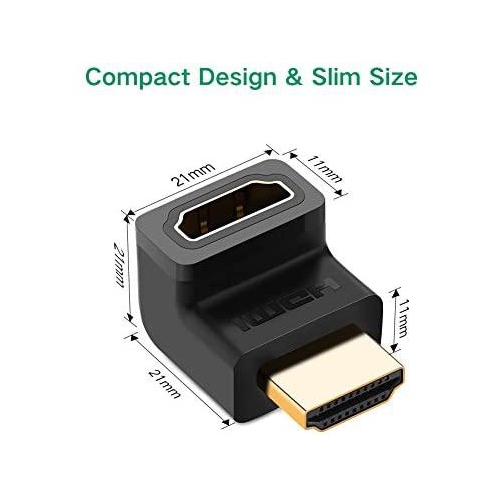 [2Pack]HDMI Male to Female Adapter--Up PVC data transfer UGREEN
