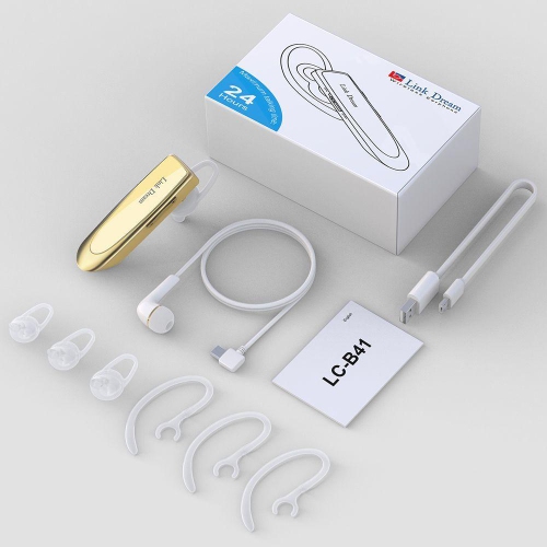 Écouteurs boutons sans fil à une oreille 24 h Écouteurs boutons dorés