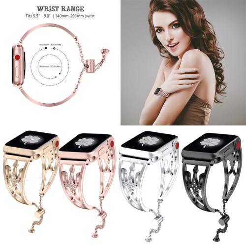 SAMA Diamond Rhinestone Stainless Steel Metal Wristband Strap 42/44mm For Apple Watch Band Rose Gold