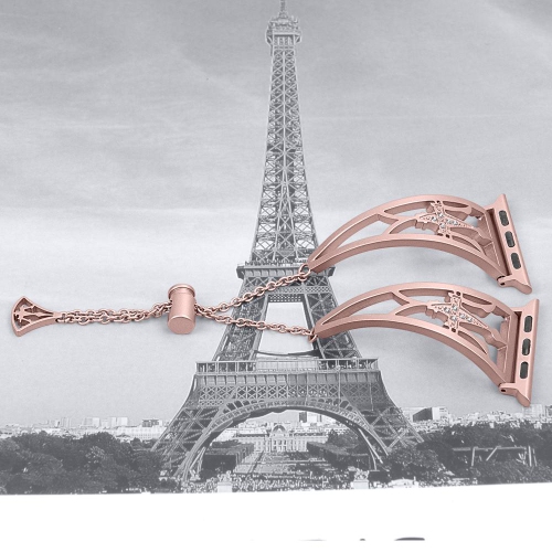 SAMA Diamond Rhinestone Stainless Steel Metal Wristband Strap 42/44mm For Apple Watch Band Rose Gold