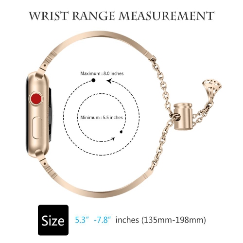 SAMA Golden Bling Rhinestone Stainless Steel Bangle Band 38/44mm For Apple Watch 4 3 2 1 With Pendant Tassel Unique