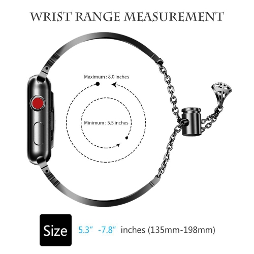 SAMA Black Bling Rhinestone Stainless Steel Bangle Band 38/44mm For Apple Watch 4 3 2 1 With Pendant Tassel Unique