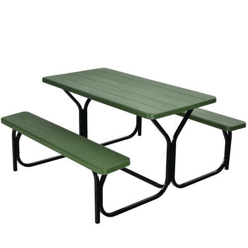 COSTWAY  Picnic Table Bench Set Outdoor Camping Backyard Garden Patio Party All Weather