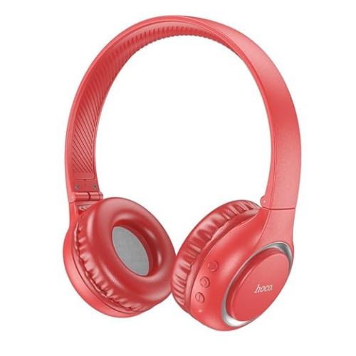 Bluetooth V5.0 Wireless Stereo Headphones Headsets Noise Isolation High Bass with Microphone, RED