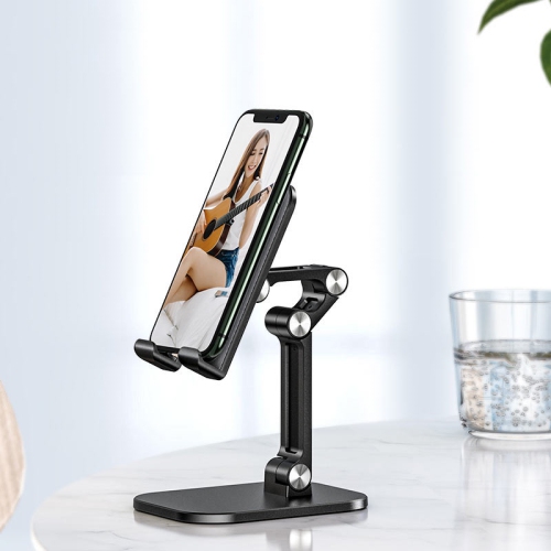 360 Rotating Tablet Desk Stand Flexible Cellphone Holder Mount for iPhone / iPad / Samsung Tablet / Smartphone, Black