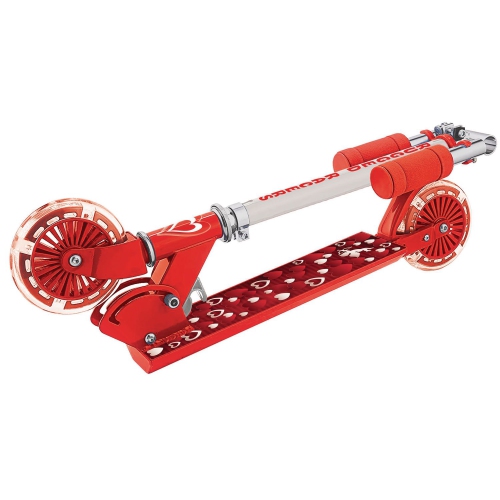 Rugged Racer Two Wheel Scooter with Red Heart Print & LED Lights