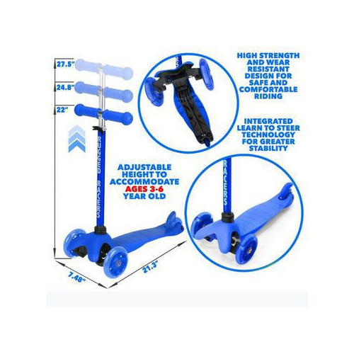 Rugged Racer Mini 3-Wheel Scooter With LED Lights