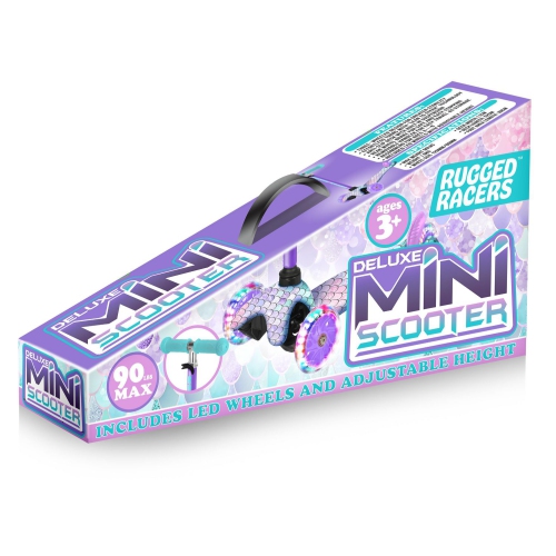 Rugged Racer Mini Deluxe 3 Wheel Scooter With LED Lights, Mermaid Design