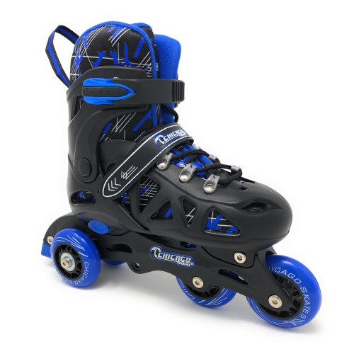 Chicago Skates – Coffret de patins à roues alignées bleus réglables, taille 1-4