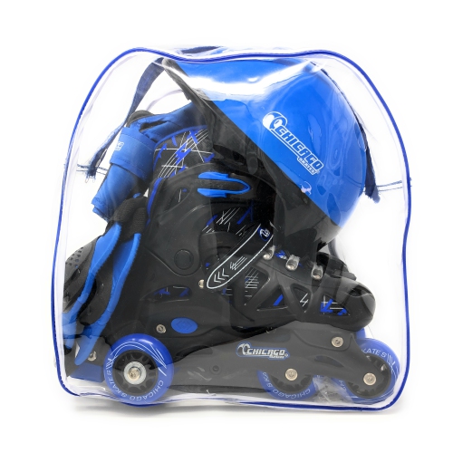 Chicago Skates – Coffret de patins à roues alignées bleus réglables, taille 1-4