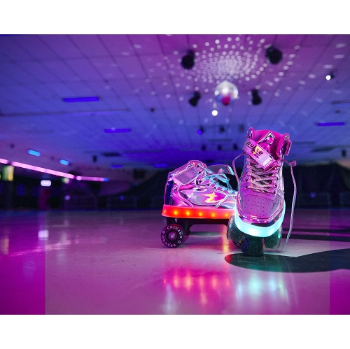 Chicago Skates – patins à roues alignées à DEL Pulse, argenté, taille 2