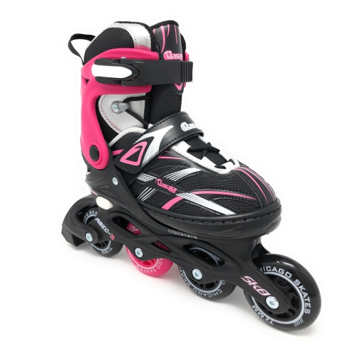 Chicago Skates – Rollerblades roses réglables MA7, taille 5-9