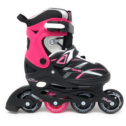 Chicago Skates – Rollerblades roses réglables MA7, taille 5-9