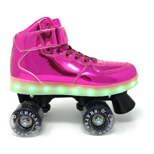 Chicago Skates – patins à roues alignées à DEL Pulse, rose, taille 4