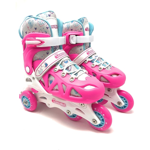 Chicago Skates – Coffret combiné de patins à roues alignées roses, taille 1-4