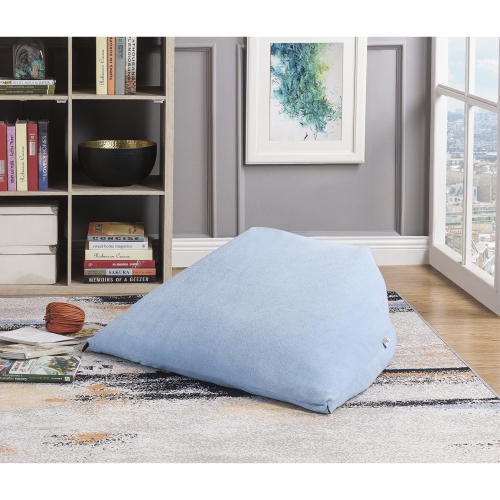 Loungie Jazmine Microplush Bean Bag Chair/Ottoman/Floor Pillow 3-in-1, Blue