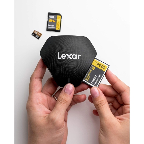 Lexar – Lecteur de cartes USB 3-en-1 pour cartes SD, microSD et CF, noir