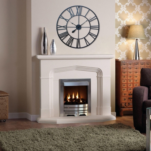 Horloge murale rétro avec chiffres romains noirs ronds de 32 po