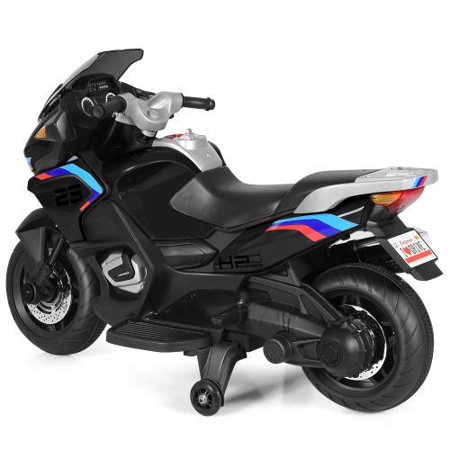 Gymax 12V Electric Kids Ride On Motorcycle w/ Training Wheels Red/Black/White
