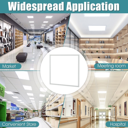 Gymax 2x2FT LED Flat Panel Light 4400LM 40W 5000K Dimmable Drop Ceiling Home Office