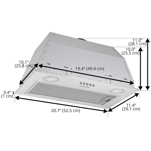Ancona 20" built-in Range Hood in Stainless Steel