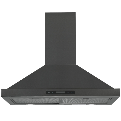Ancona 30" Convertible Wall Mount Pyramid Range Hood in Black Stainless Steel