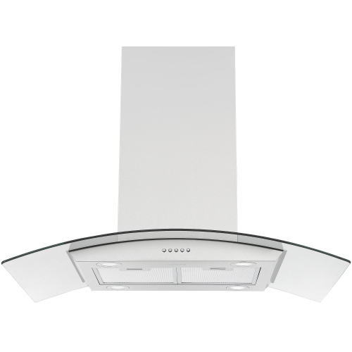 Ancona 36" Convertible Island Mount Glass Canopy Range Hood in Stainless Steel