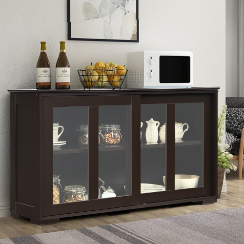 Costway Kitchen Storage Cabinet Sideboard Buffet Cupboard w/ Sliding Door