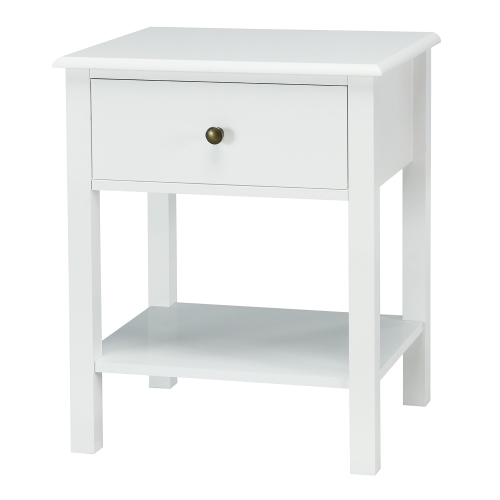 Costway End Table Nightstand Storage Display Drawer Shelf Beside Bedroom