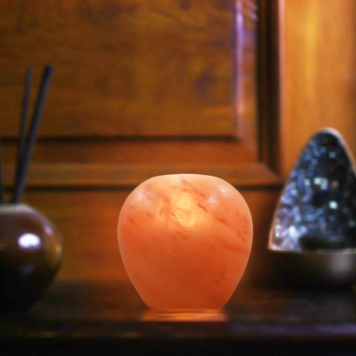 Apex Global Natural Himalayan Rock Salt Apple Shape Tea Light Candle Votive Holder. 100% Authentic with no Chemical Additives Best Gift Item