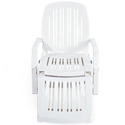 Costway Patio Lounge Chair Chaise Adjust Recliner Weather Resistant Wheel