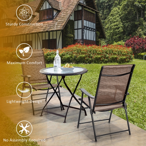 Chaise de jardin pliante – Lot de 2