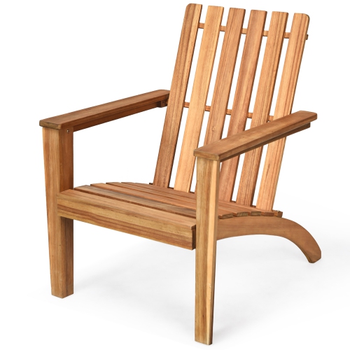 Chaise longue de patio Adirondack en bois d'acacia de Costway Fauteuil de jardin extérieur robuste