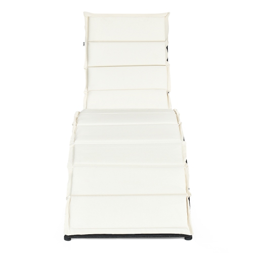 Costway Folding Patio Rattan Lounge Chair Chaise Cushioned Portable Garden Lawn Black