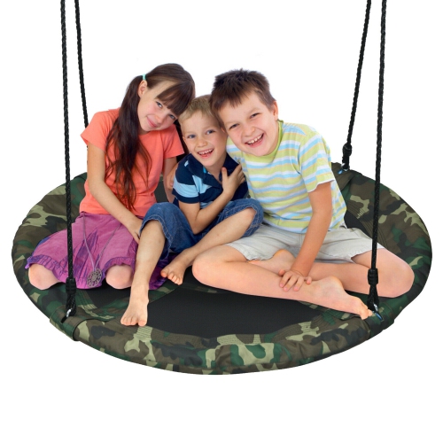 Gymax 40'' Flying Saucer Tree Swing Outdoor Play Set w/ Adjustable Ropes