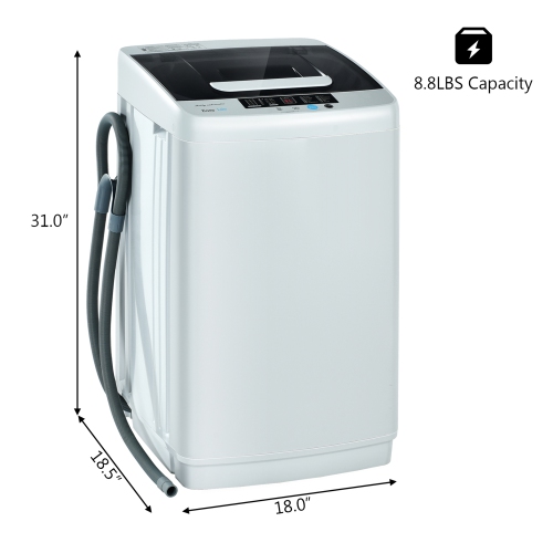 Gymax Full-Automatic Washing Machine Portable Compact Laundry Washer Spin 8.8 lbs