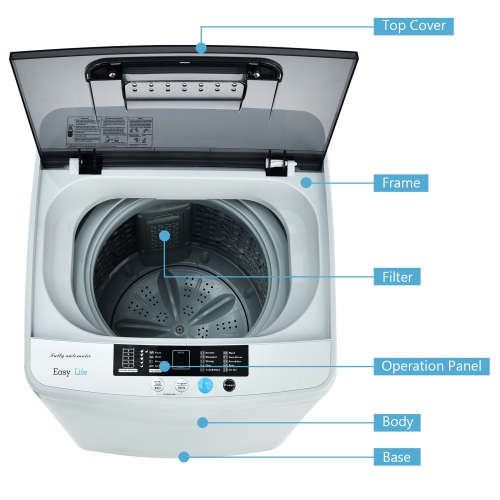 Gymax Full-Automatic Washing Machine Portable Compact Laundry Washer Spin 8.8 lbs